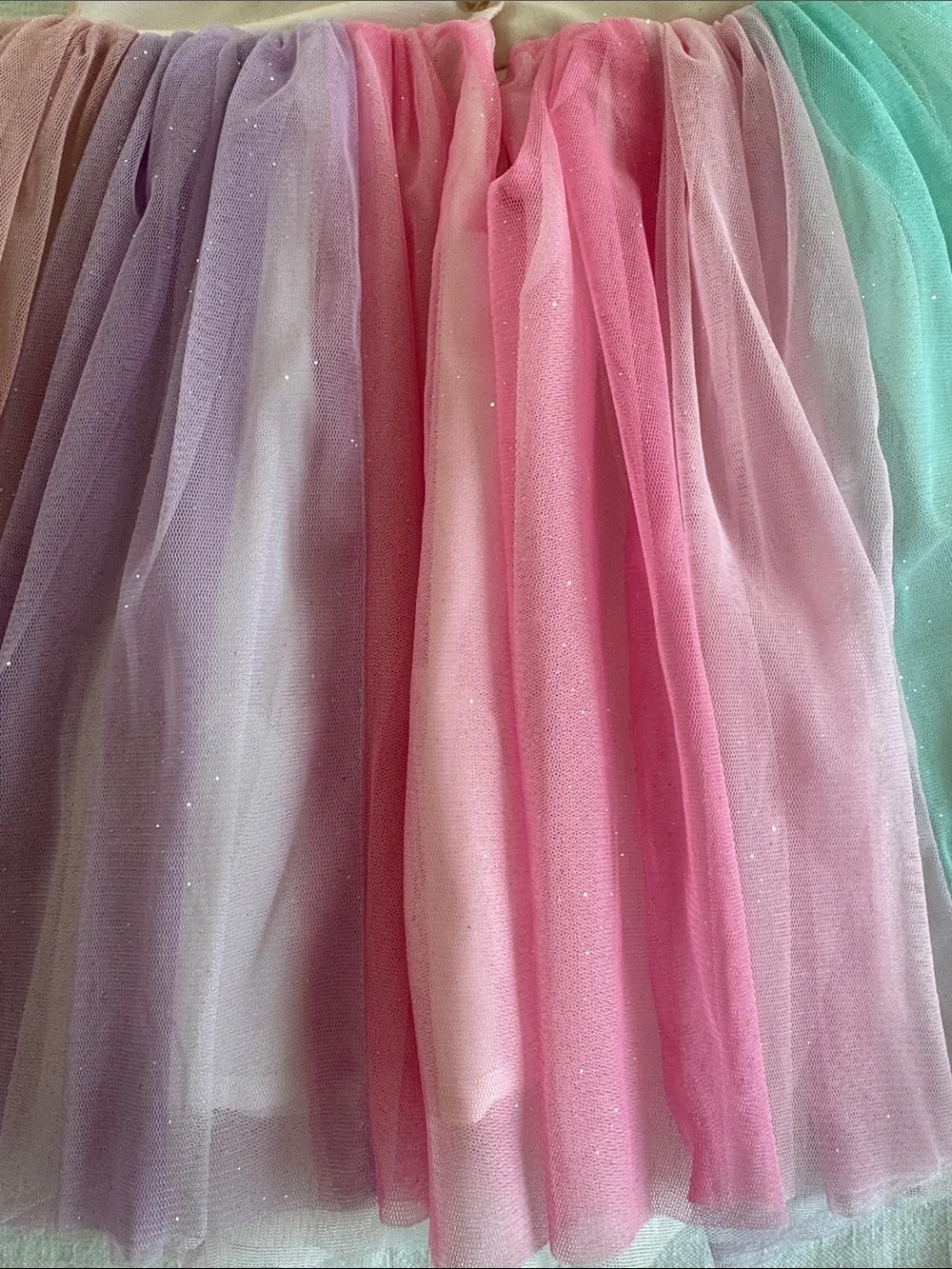 H&M Pink Sequin Bodice Rainbow Tulle Party Dress